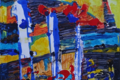 "Pre-dawn", September 2015, paper/acrylic, 52x58cm