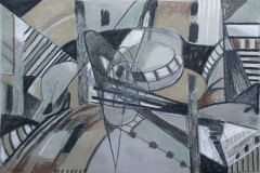 "Visitors1", 2020, paper/mixed media, 50x74cm