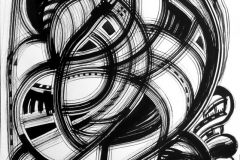 "Time Space 1", 2016, boom/ink, 100x70cm