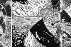 "Creation 2", triptych, 2004, X3, 32x63cm