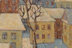 "Winter in the yard", 2009, canvas/oil, 70x50