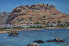 "Haraki. Feraklos Castle", June 2014, cardboard/oil, 30x40