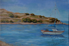 "Haraki. Noon on the sea", June 2014, cardboard/oil, 30x40