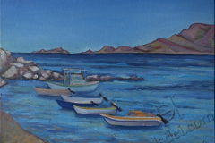 "Haraki. Boats", June 2014, cardboard/oil, 30x40