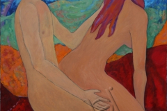 "Connection of the Moon and the Sun 1", July 2015, canvas/oil, 100x80