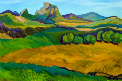 "The view through the window of the train", 2019, canvas/oil, 60х80cm