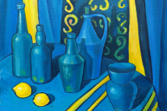 "Still-life in blue shades", 2018, canvas/oil, 50х60cm