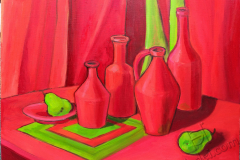 Still-life in red shades", 2018, canvas/oil, 40х50cm