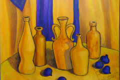 "Still-life in yellow shades", 2018, canvas/oil, 50х60cm