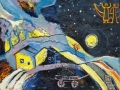 "She-wolf Night", 2000, cardboard/oil, 40x50