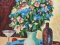 "Still life with a pomegranate", 2010, cardboard/oil, 49x38