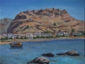 "Haraki. Feraklos Castle", June 2014, cardboard/oil, 30x40