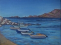 "Haraki. Boats", June 2014, cardboard/oil, 30x40
