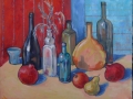 "Still Life with Bottles and Fruits", 2014, canvas/oil, 40x50