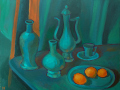 "Still-life in emerald shades», 2017, canvas/oil, 40х50cm