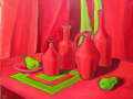 Still-life in red shades", 2018, canvas/oil, 40х50cm